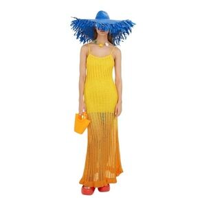 Simon Miller Mango Garfun Knit Maxi Dress Size Small Sponge Yellow Sleeveless